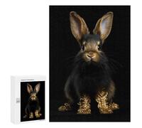 Rompecabezas para Adolescentes 300 PCS Rabbit Gold Animal Rompecabezas para Adolescentes Juguetes Antiestrés Mejora La Memoria 300 PCS