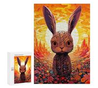 Rompecabezas para Adolescentes 300 PCS Rabbit in A Fiery Garden Rompecabezas para Adultos Juego De Ingenio Decoración del Hogar Actividades Divertidas En Casa 300 PCS