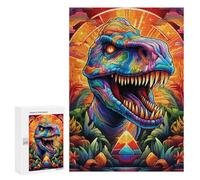 Rompecabezas para Adolescentes 300 PCS Rainbow Dinosaur in Fantasy Land Rompecabezas para Adultos Juego De Ingenio Decoración del Hogar Actividades Divertidas En Casa 300 PCS