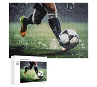 Rompecabezas para adolescentes 300 PCS Rainy Day Soccer Action Puzzles para adultos Juegos Relajantes Corte Preciso Juego Desafiante Regalos 300 PCS