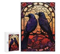 Rompecabezas para Adolescentes 300 PCS Ravens Huginn and Muninn Rompecabezas para Adultos Juego De Ingenio Decoración del Hogar Regalos para Reducir El Estrés 300 PCS