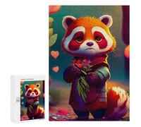 Rompecabezas para Adolescentes 300 PCS Red Panda Rompecabezas para Adultos Juegos Relajantes Desafío Difícil Desafío Educativo 300 PCS