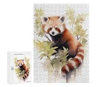 Rompecabezas para Adolescentes 300 PCS Red Panda Watercolor Rompecabezas para Adultos Juego Familiar Decoración Desafiante De Completar 300 PCS