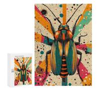 Rompecabezas para Adolescentes 300 PCS Retro Cockroach Art Artistic Cockroach in Abstract Style Rompecabezas para Adultos Juguetes Antiestrés para La Diversión Familiar Interacción Entre Padres E Hij