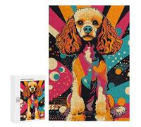 Rompecabezas para Adolescentes 300 PCS Retro Poodle Pop Art Print Colorful Pet Portrait, Funky Dog Wall Décor, Gift for Dog Lovers pood... Rompecabezas para Adultos Juegos Relajantes Desafío Difícil