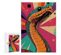 Rompecabezas para Adolescentes 300 PCS Retro Snake Art Cobra Pop Art Print Snake Art Rompecabezas para Adultos Juegos Relajantes Decoración Perfecta Regalos De Cumpleaños Y Únicos 300 PCS