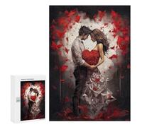 Rompecabezas para Adolescentes 300 PCS Romantic Couple with Heart Rompecabezas para Adultos Juegos Relajantes Pero Divertidos Y Humorísticos 300 PCS