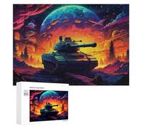 Rompecabezas para Adolescentes 300 PCS Rompecabezas Alien Battlefield Tank Adventure Rompecabezas para Adultos Juguetes Antiestrés Desafío Difícil Cumpleaños