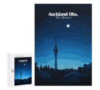 Rompecabezas para Adolescentes 300 PCS Rompecabezas Auckland Sky Tower Night Rompecabezas para Adultos Juego Familiar Una Obra De Arte para Cumpleaños, Navidad 300 PCS
