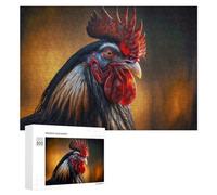 Rompecabezas para Adolescentes 300 PCS Rompecabezas Colorful Rooster Portrait-7 Rompecabezas para Adultos Juguetes Antiestrés Desafío Difícil Cumpleaños