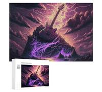 Rompecabezas para Adolescentes 300 PCS Rompecabezas Electric Guitar Lightning Storm-3 Rompecabezas para Adultos Juguetes Antiestrés Desafío Difícil Cumpleaños