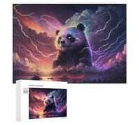 Rompecabezas para Adolescentes 300 PCS Rompecabezas Electric Panda Storms Over Fantasy Island Rompecabezas para Adultos Juguetes Antiestrés Análisis Y Lógica para Cumpleaños, Navidad 300 PCS