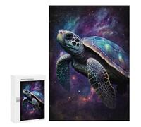 Rompecabezas para Adolescentes 300 PCS Rompecabezas Galactic Sea Turtle Art Print-2 Rompecabezas Juego Práctico Arte De Pared Oferta como Regalos para Toda La Familia 300 PCS