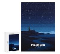 Rompecabezas para Adolescentes 300 PCS Rompecabezas Isle of Man Night Landscape Rompecabezas para Adultos Juego Familiar Una Obra De Arte para Cumpleaños, Navidad 300 PCS