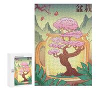 Rompecabezas para Adolescentes 300 PCS Rompecabezas Japanese Bonsai Fuji Ace Rompecabezas para Adultos Juguetes Antiestrés Análisis Y Lógica para Cumpleaños, Navidad 300 PCS