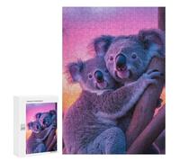 Rompecabezas para Adolescentes 300 PCS Rompecabezas Koala Couple at Sunset Rompecabezas para Adultos Juego Familiar Una Obra De Arte para Cumpleaños, Navidad 300 PCS