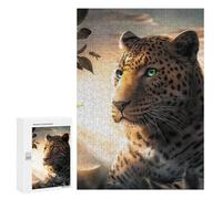 Rompecabezas para Adolescentes 300 PCS Rompecabezas Leopard and Bee in Sunlight Rompecabezas para Adultos Juguetes Antiestrés Desafío Difícil Cumpleaños