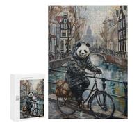 Rompecabezas para Adolescentes 300 PCS Rompecabezas Panda Bicycle Amsterdam Rompecabezas Juego Práctico Arte De Pared Oferta como Regalos para Toda La Familia 300 PCS