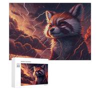 Rompecabezas para Adolescentes 300 PCS Rompecabezas Red Panda in Stormy Sky -1 Rompecabezas para Adultos Juguetes Antiestrés Análisis Y Lógica para Cumpleaños, Navidad 300 PCS