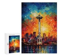 Rompecabezas para Adolescentes 300 PCS Rompecabezas Seattle Space Needle Rompecabezas para Adultos Juguetes Antiestrés Análisis Y Lógica para Cumpleaños, Navidad 300 PCS