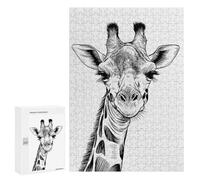 Rompecabezas para Adolescentes 300 PCS Rompecabezas Sketch of A Giraffe Rompecabezas para Adultos Juego De Ingenio Regalos para Mujeres para Cumpleaños, Navidad 300 PCS