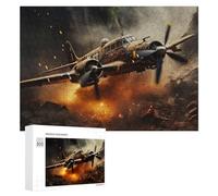Rompecabezas para Adolescentes 300 PCS Rompecabezas Warplane Crash Scene-3 Rompecabezas para Adultos Juego Familiar Una Obra De Arte para Cumpleaños, Navidad 300 PCS