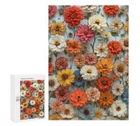 Rompecabezas para Adolescentes 300 PCS Rompecabezas Zinnia Flowers Vintage Rompecabezas para Adultos Juego De Ingenio Regalos para Mujeres para Cumpleaños, Navidad 300 PCS