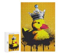 Rompecabezas para Adolescentes 300 PCS Rubber Duck with Crown Rompecabezas para Adolescentes Juguetes Antiestrés Mejora La Memoria 300 PCS