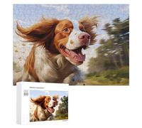 Rompecabezas para Adolescentes 300 PCS Running Brittany Spaniel with Windblown Fur Rompecabezas Juegos Relajantes Decoración del Hogar Regalos Y Cumpleaños Únicos 300 PCS
