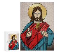 Rompecabezas para Adolescentes 300 PCS Sacred Heart of Jesus Rompecabezas para Adultos Juego Familiar Decoración Desafiante De Completar 300 PCS