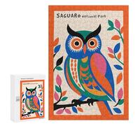 Rompecabezas para Adolescentes 300 PCS Saguaro National Park Owl Rompecabezas para Adolescentes Juego Familiar Decoración De Pared Interacción Entre Padres E Hijos 300 PCS