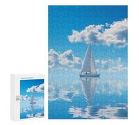Rompecabezas para Adolescentes 300 PCS Sailboat on The Beach Rompecabezas Juguetes Antiestrés Corte De Precisión Interacción Entre Padres E Hijos 300 PCS