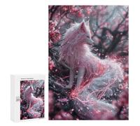 Rompecabezas para Adolescentes 300 PCS Sakura Kitsune Rompecabezas para Adultos Juego Familiar Decoración Desafiante De Completar 300 PCS