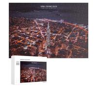 Rompecabezas para Adolescentes 300 PCS San Francisco Nights City Lights Aerial View Rompecabezas para Adultos Juegos Relajantes Corte De Precisión Juego Desafiante Regalos 300 PCS