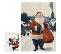 Rompecabezas para Adolescentes 300 PCS Santa Claus in Snowy Village Christmas Rompecabezas para Adultos Juegos Relajantes Decoración Perfecta Regalos De Cumpleaños Y Únicos 300 PCS