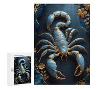 Rompecabezas para Adolescentes 300 PCS Scorpion Kintsugi Rompecabezas para Adultos Juego De Ingenio Decoración del Hogar Regalos para Reducir El Estrés 300 PCS