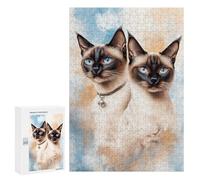Rompecabezas para Adolescentes 300 PCS Siamese Cats Rompecabezas para Adultos Juego De Ingenio Ensamblaje De Patrones Interacción Entre Padres E Hijos 300 PCS