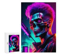 Rompecabezas para Adolescentes 300 PCS Skull Guitarist Rompecabezas para Adultos Juguetes Antiestrés para La Diversión Familiar Interacción Entre Padres E Hijos 300 PCS