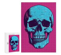 Rompecabezas para Adolescentes 300 PCS Skull Halloween Retro Rompecabezas para Adultos Juguetes Antiestrés para La Diversión Familiar Interacción Entre Padres E Hijos 300 PCS