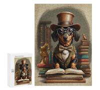 Rompecabezas para Adolescentes 300 PCS Smart Dachshund Dog School Rompecabezas para Adolescentes Juguetes Antiestrés Mejora La Memoria 300 PCS