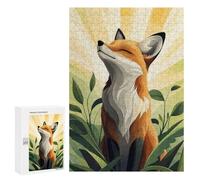 Rompecabezas para Adolescentes 300 PCS Smiling Fox in Sunlight Rompecabezas para Adultos Juego Práctico Decoración De Pared Cumpleaños Y Navidad 300 PCS