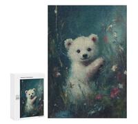 Rompecabezas para Adolescentes 300 PCS Smiling Polar Bear Cub Rompecabezas para Adultos Juguetes Antiestrés Arte De Pared Interacción Entre Padres E Hijos 300 PCS