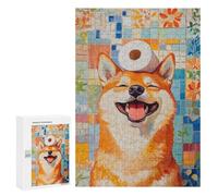 Rompecabezas para Adolescentes 300 PCS Smiling Shiba Inu with Toilet Paper Rompecabezas para Adultos Juguetes Antiestrés para La Diversión Familiar Interacción Entre Padres E Hijos 300 PCS