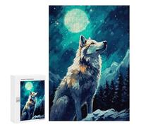 Rompecabezas para Adolescentes 300 PCS Snow Wolf Alaska Pixel Art Rompecabezas para Adultos Juguetes Antiestrés para La Diversión Familiar Interacción Entre Padres E Hijos 300 PCS