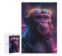 Rompecabezas para Adolescentes 300 PCS Space Animal Monkey Rompecabezas para Adultos Juego Familiar Decoración Desafiante De Completar 300 PCS
