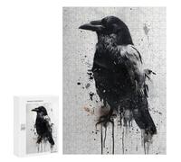 Rompecabezas para Adolescentes 300 PCS Splash Watercolor Raven Rompecabezas para Adultos Juguetes Antiestrés para La Diversión Familiar Interacción Entre Padres E Hijos 300 PCS