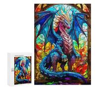 Rompecabezas para Adolescentes 300 PCS Stained Glass Dragon Rompecabezas para Adolescentes Juguetes Antiestrés Mejora La Memoria 300 PCS