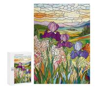 Rompecabezas para Adolescentes 300 PCS Stained Glass Irises Rompecabezas para Adolescentes Juegos Relajantes Regalos para Mujeres Actividades Divertidas En Casa 300 PCS