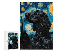 Rompecabezas para Adolescentes 300 PCS Starry Cocker Spaniel Rompecabezas para Adolescentes Juguetes Antiestrés Mejora La Memoria 300 PCS