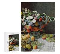 Rompecabezas para Adolescentes 300 PCS Still Life with Flowers and Fruit Rompecabezas para Adultos Juego Familiar Decoración Desafiante De Completar 300 PCS